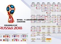 壹号娱乐-雷声坦言，个人经验如空中楼阁 实战价值需扎根日常训练